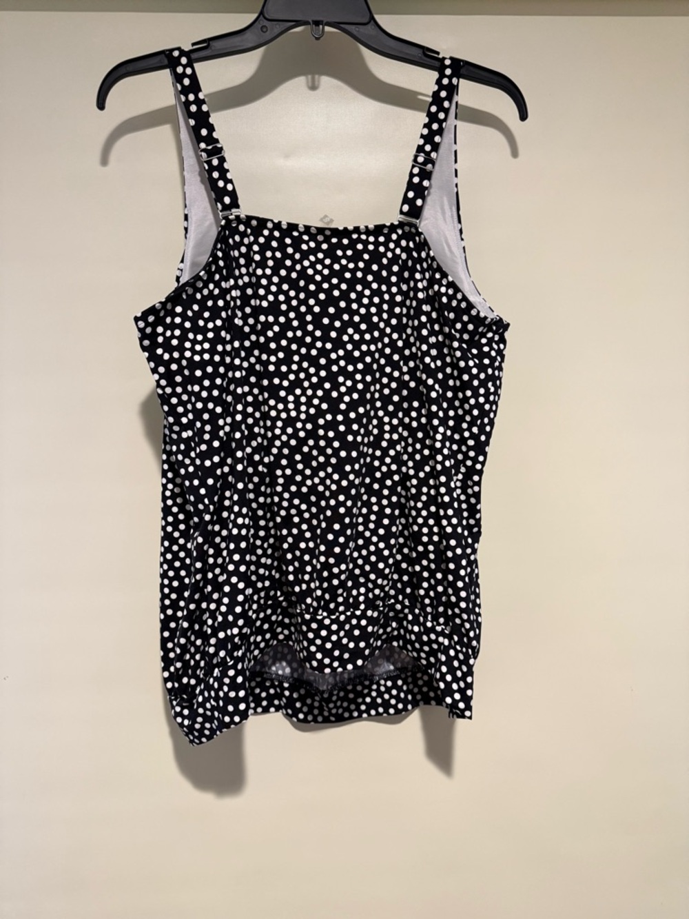 Lands End  Black and White Polka Dot Tankini Top, size 18 - Picture 3 of 8
